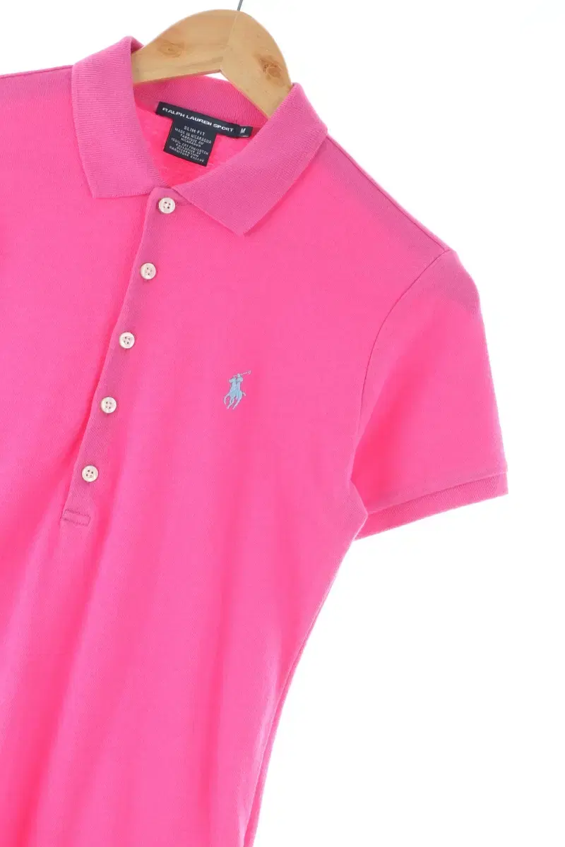 W(M) Polo Ralph Lauren Short-sleeved kara T-shirt Pink cotton Basic fit-DA0B