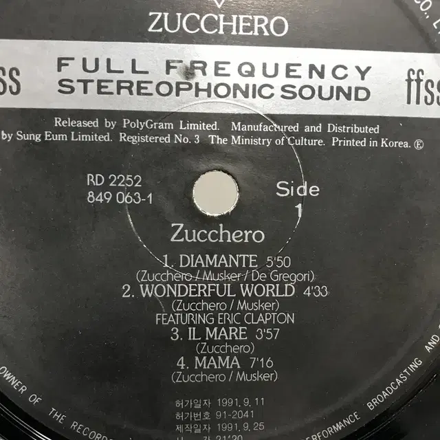 ZUCCHERO LP / C663