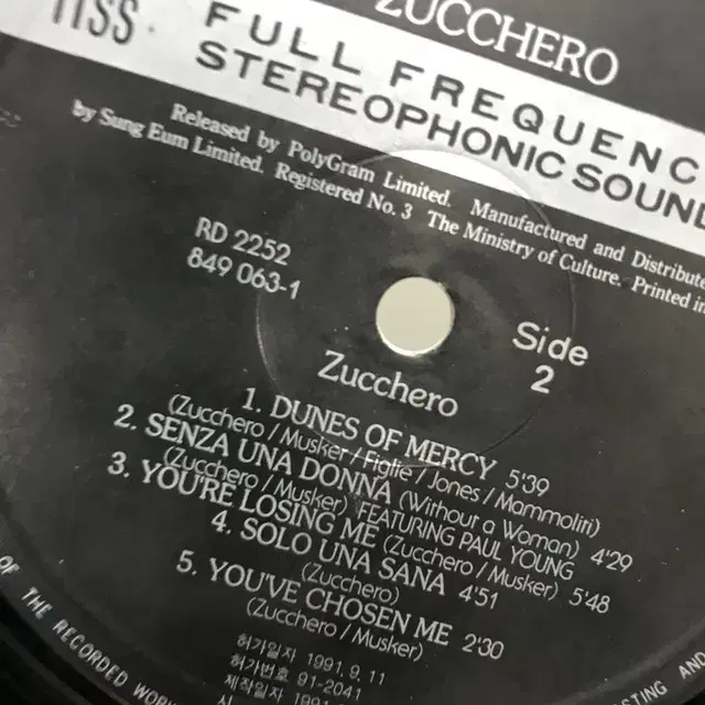 ZUCCHERO LP / C663