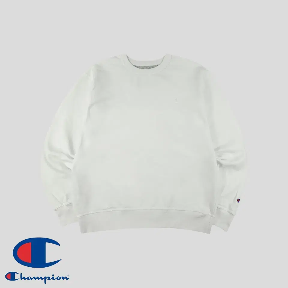 Champion White Tonal Embroidered Logo Arm Patch Overfit Cotton-Blend Sweatshirt