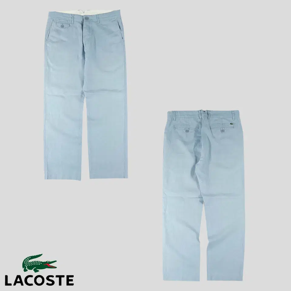 Lacoste Sky Blue sora Light blue straight-fit linen ma100 cotton pants cotton fan