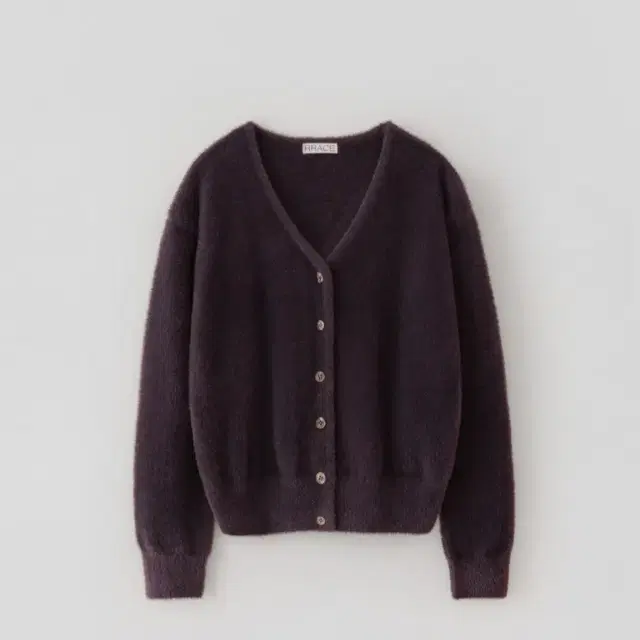 rrace 레이스 Shaggy V Neck Cardigan_Wine