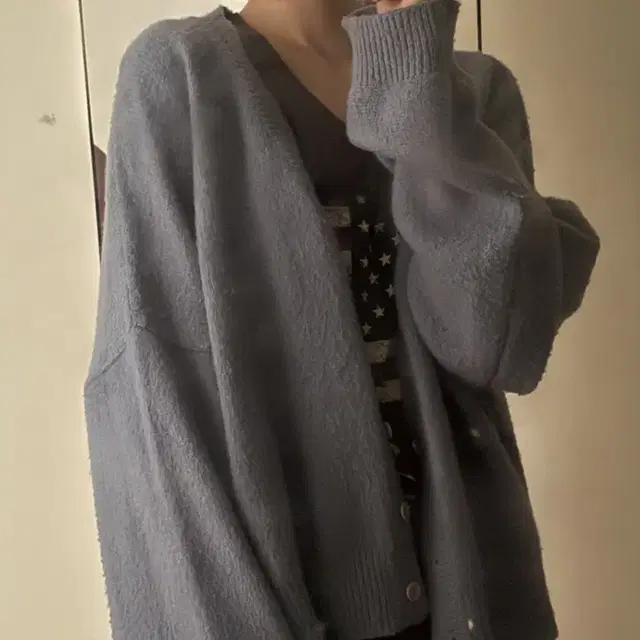 하늘색 니트 카디건 knit cardigan