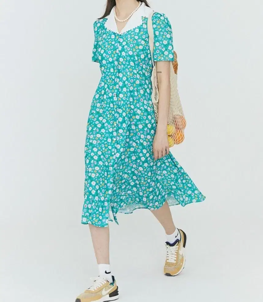 마조팩토리 Floral 2way Dress [Mint]