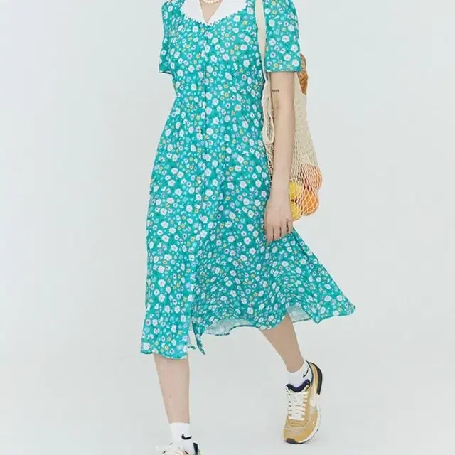 마조팩토리 Floral 2way Dress [Mint]