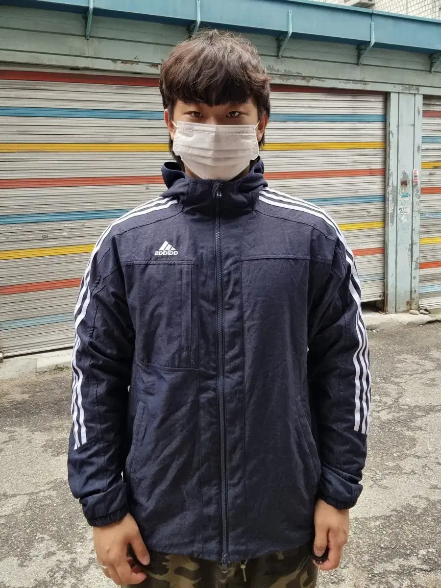 Adidas Navy Denim Style Windbreaker M