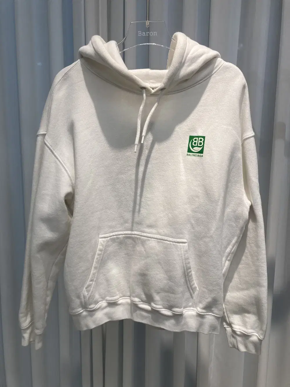 (M)Balenciaga BB Back logo hoodie in white for Women