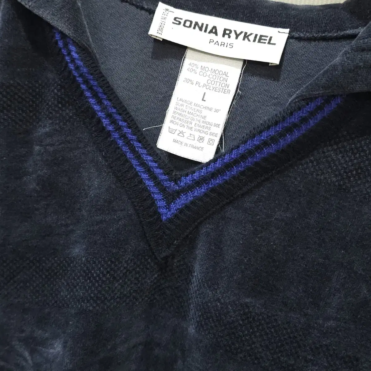 프랑스 빈티지 SONIA RYKIEL 세일러카라 티- 우먼L