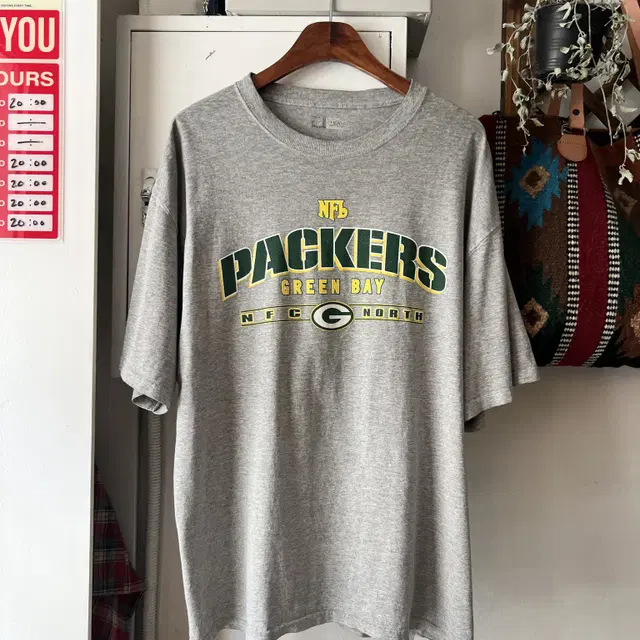 [L]90's NFL G-PACKERS 풋볼 팀 유니폼 티셔츠