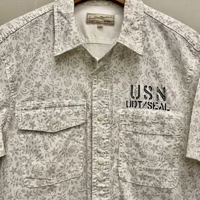 (XL)아비렉스 재팬 USN 밀리터리 반팔셔츠 워크셔츠