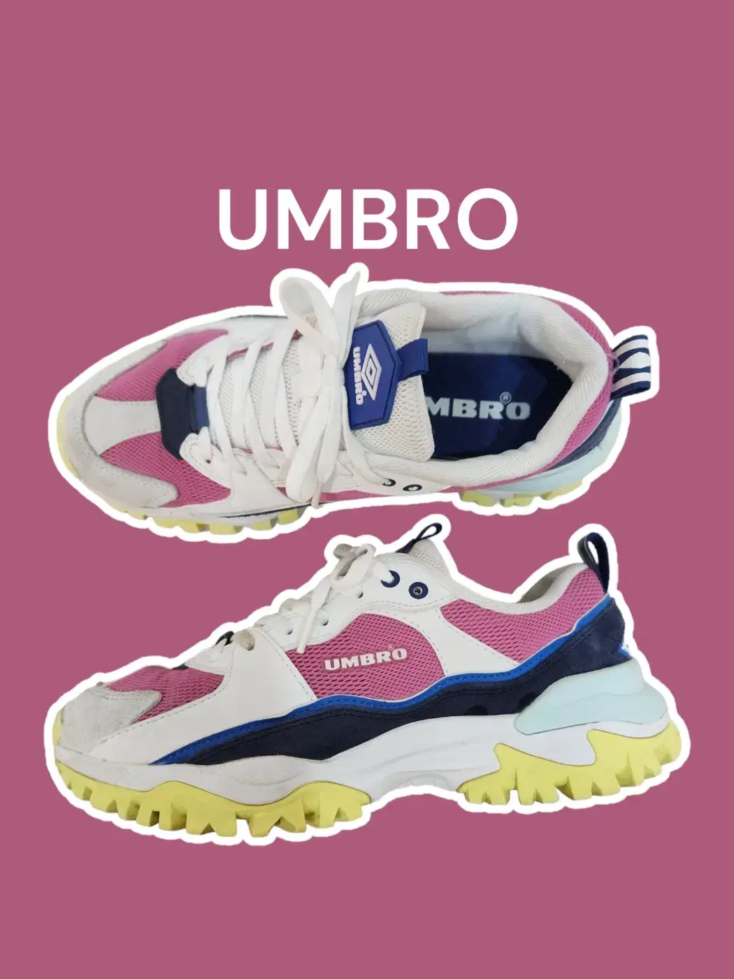 [250] UMBRO 엄브로 범피 어글리슈즈 핑크옐로우