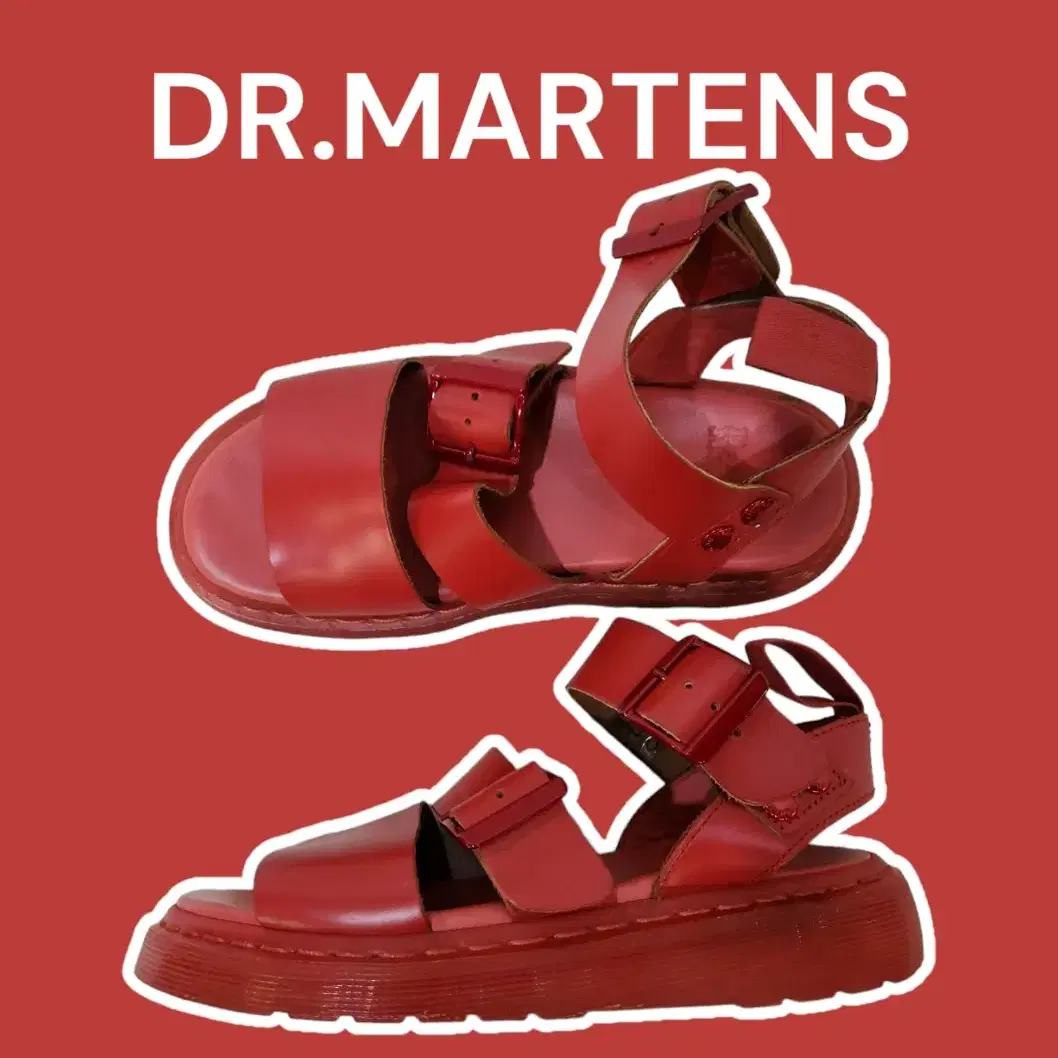 [UK4-230] DR.MARTENS 닥터마틴 그리폰 샌들 레드