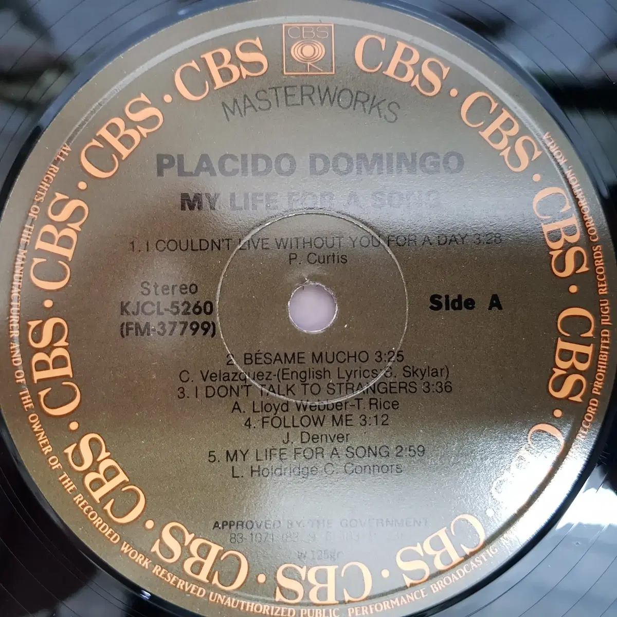 Placido Domingo - My Life For A Song LP