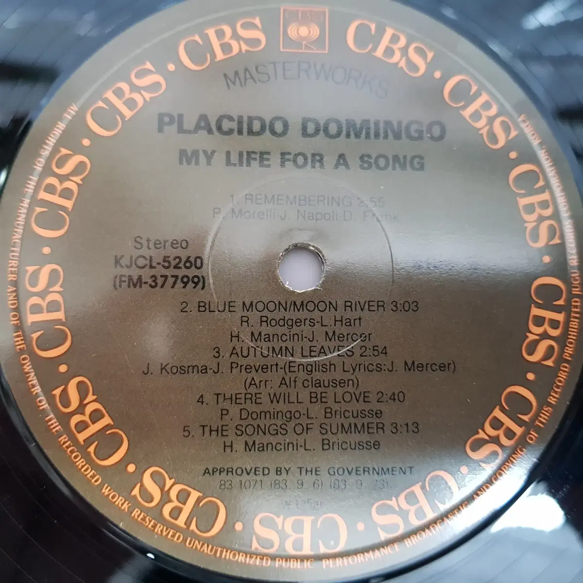 Placido Domingo - My Life For A Song LP