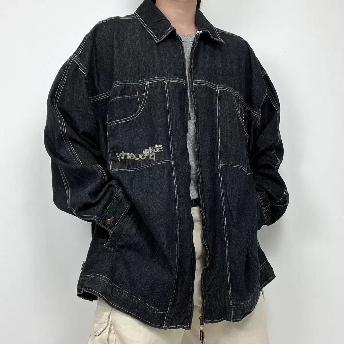 State property hip hop denim jacket