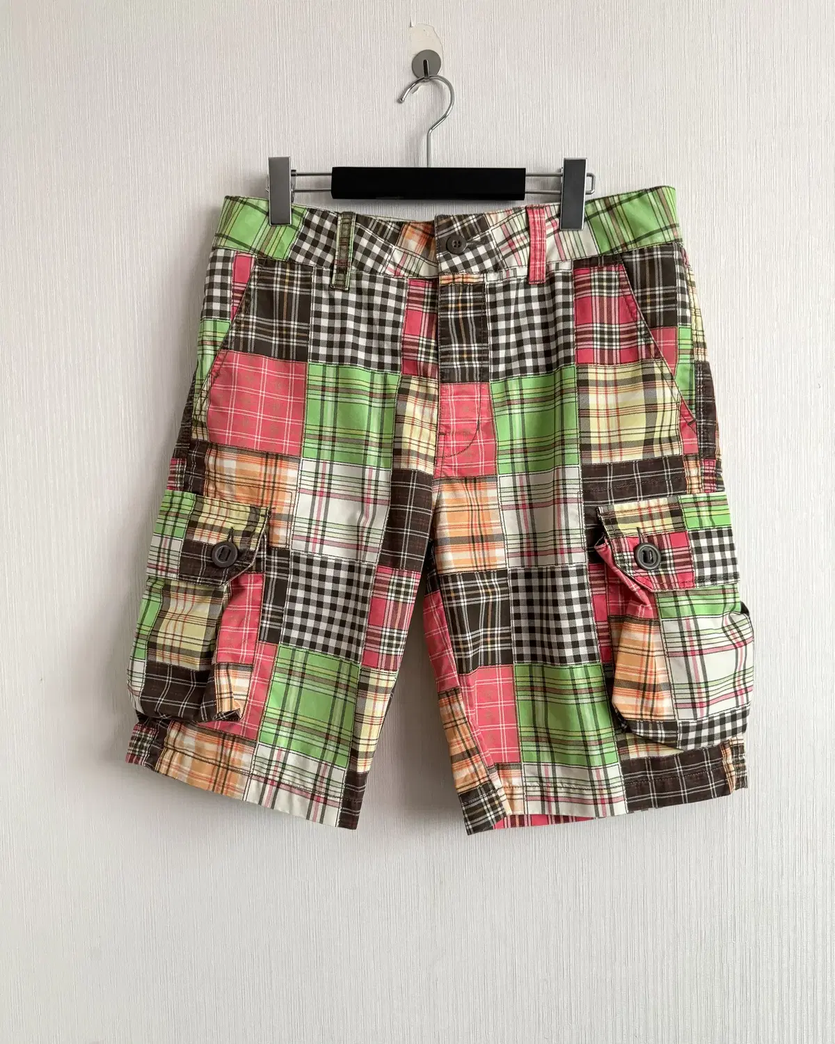 Patchwork point cago half pants