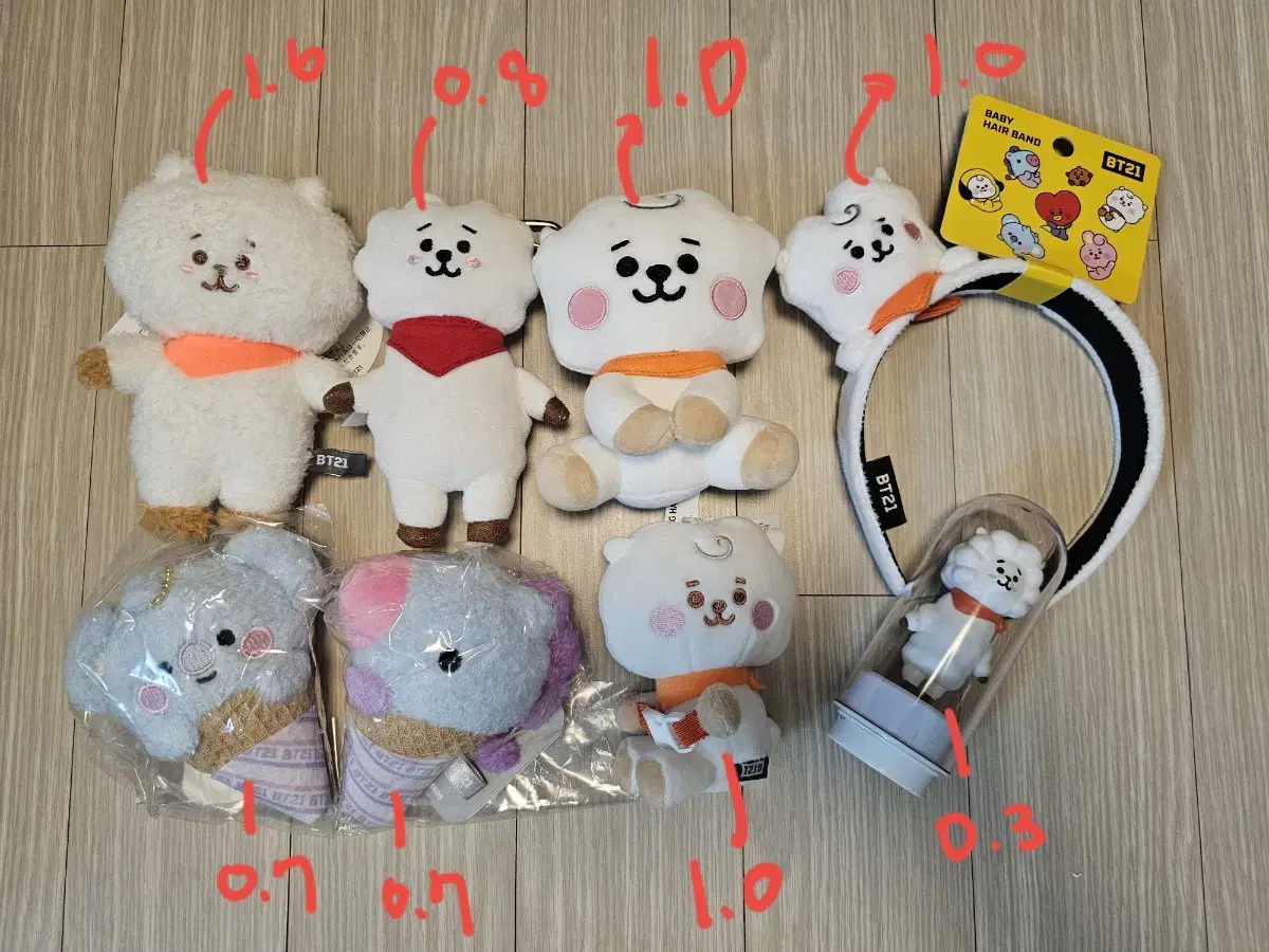 bt21 알제이 코야 낭이 키링 인형 머리띠