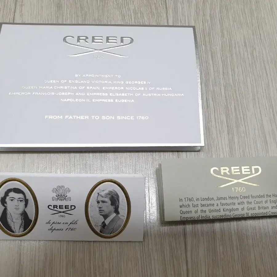 CREED AVENTUS 향수 박스, 보증서