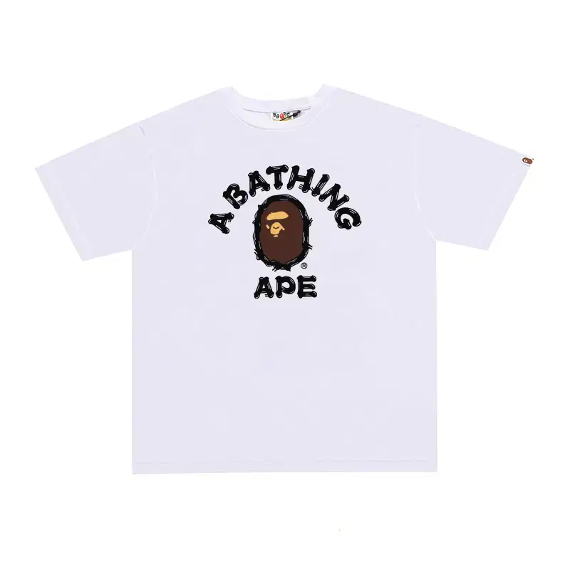 {New}BAPE Camo Short Sleeve T-Shirt #D030 White-Brown BAPE