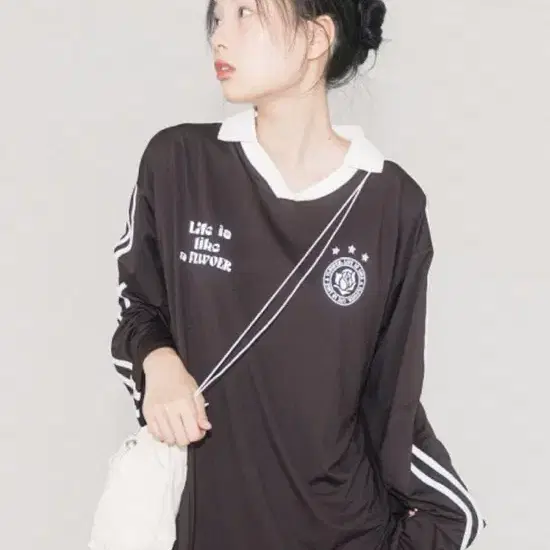 헤비즘 긴팔 UNIFORM V-NECK JERSEY L/S TEE 브라운