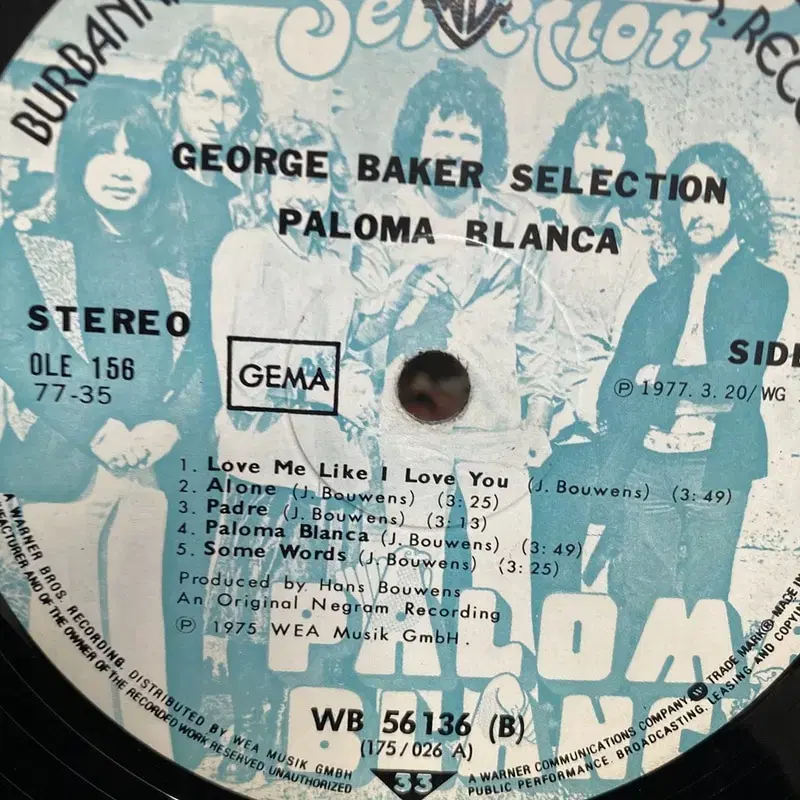 GEORGE BAKER PALOMA BLANCA  LP / C2103