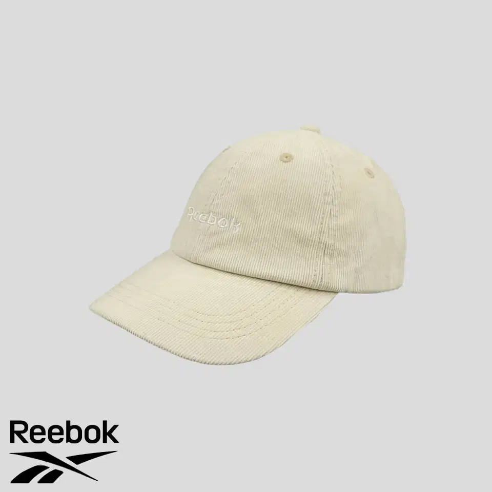 Reebok JP Cream Ivory White Embroidered Cotton100 Golden Corduroy 6-Panel Ball