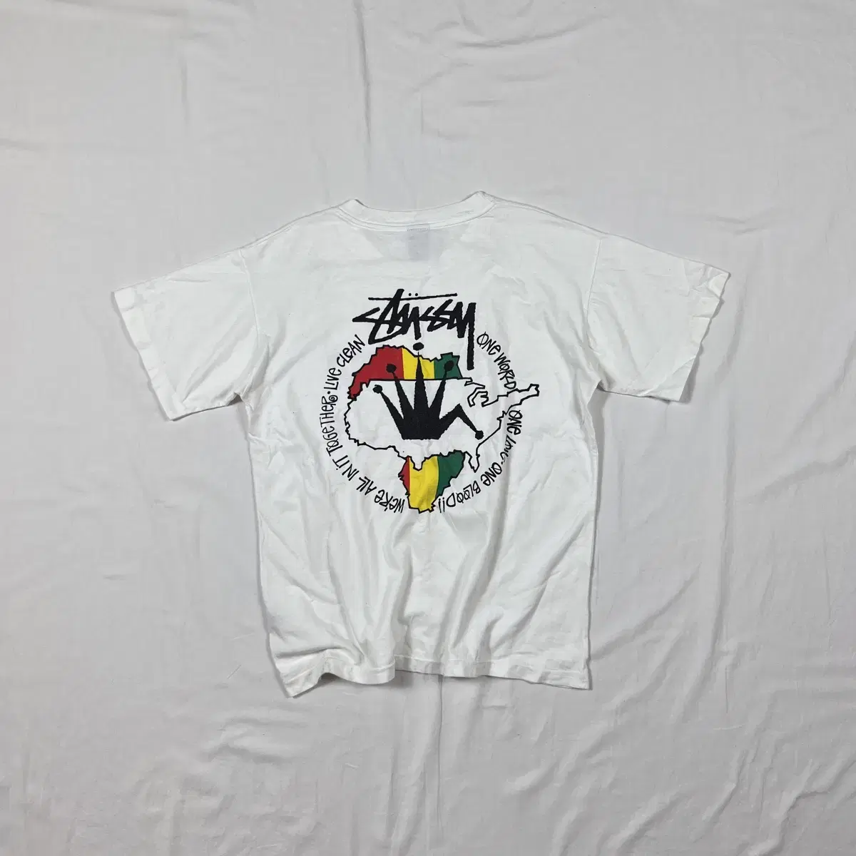 90s 스투시 stussy one world one love 반팔티