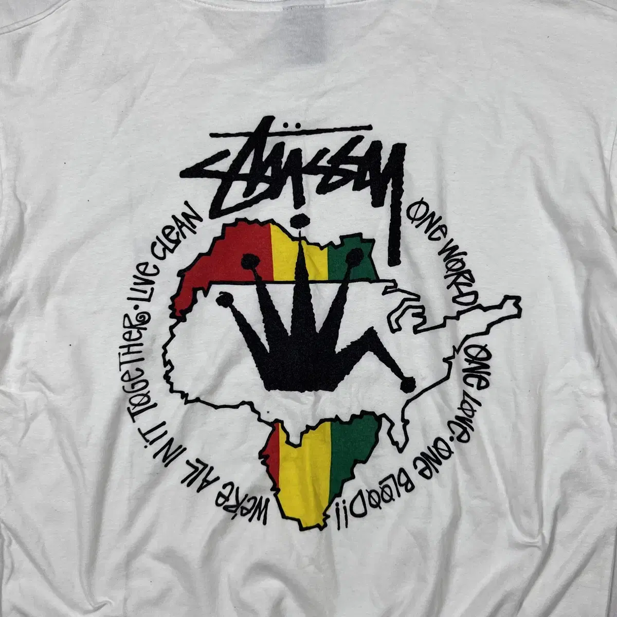 90s 스투시 stussy one world one love 반팔티