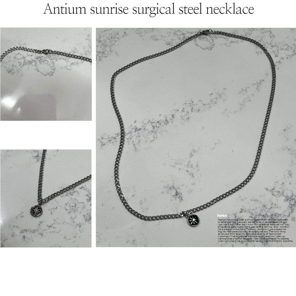 썬라이즈 써지컬 스틸 목걸이 실버 남자 패션 주얼리 악세사리 선물