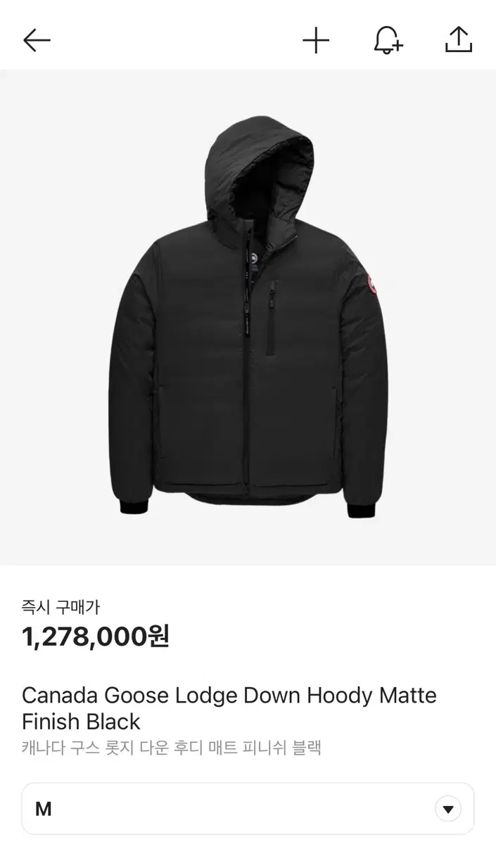 [S-grade 1 wear]Canada Goose Lodge Down Hoodie Matte Finish Black Quick sale