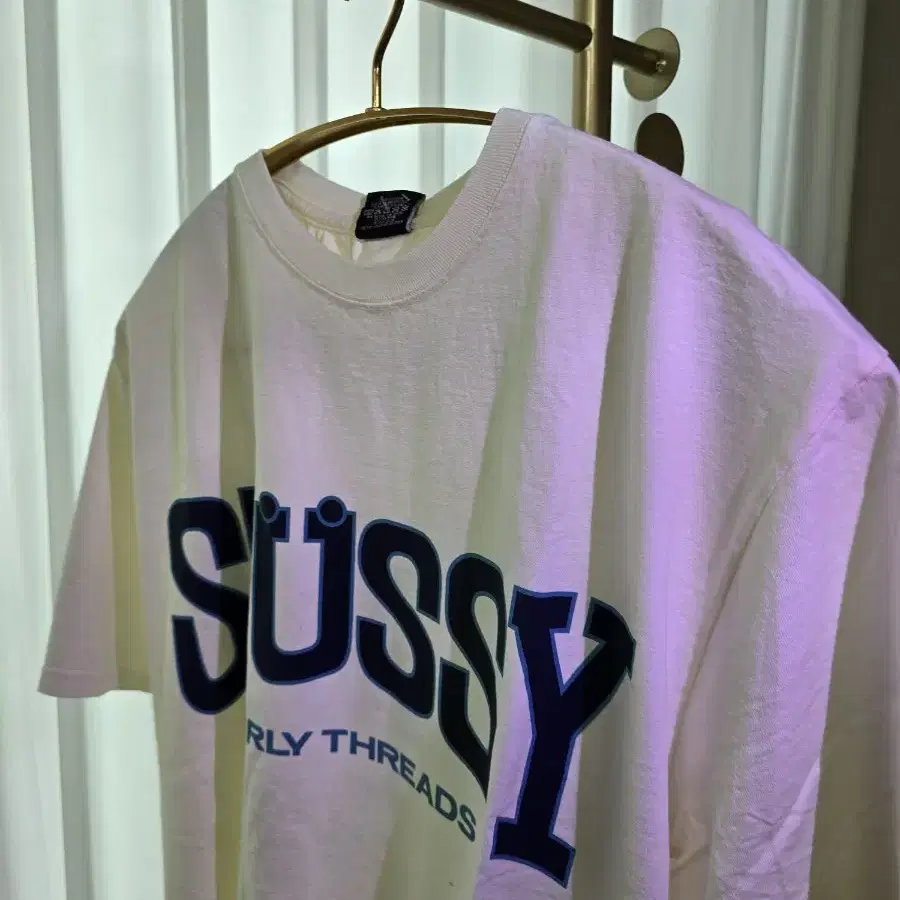 STUSSY Burly threads pig tee  L