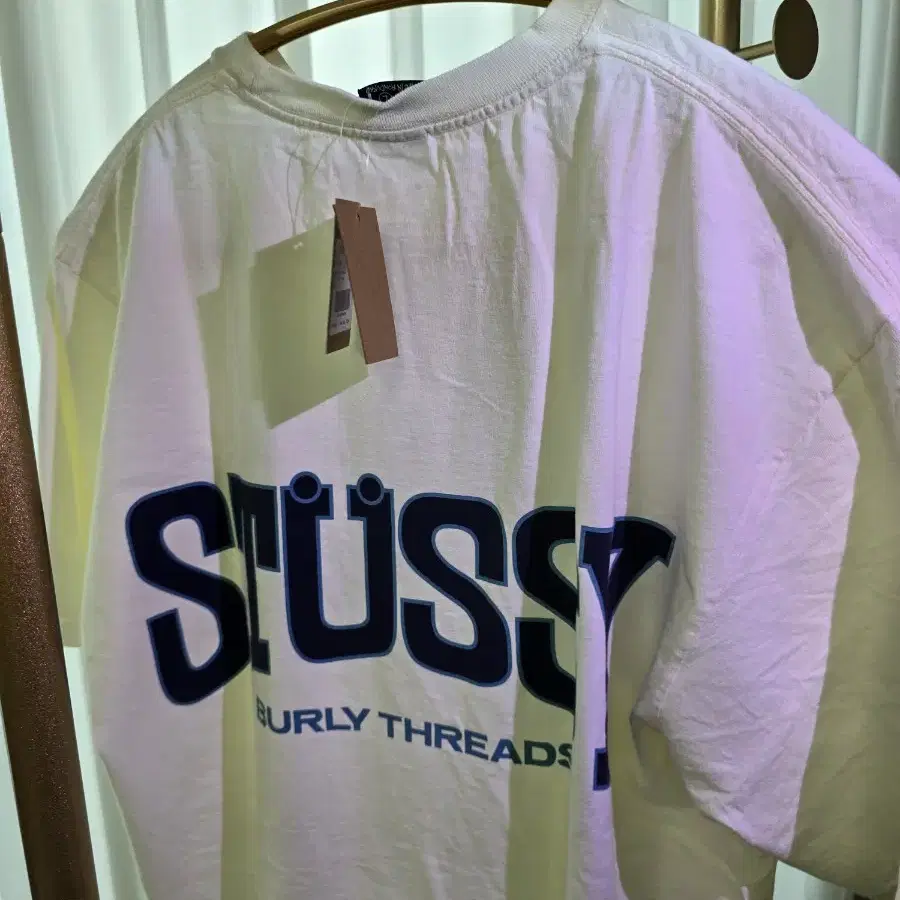 STUSSY Burly threads pig tee  L