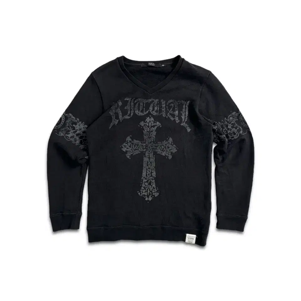 vintage gothic cross print sweatshirt