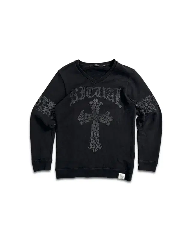 vintage gothic cross print sweatshirt