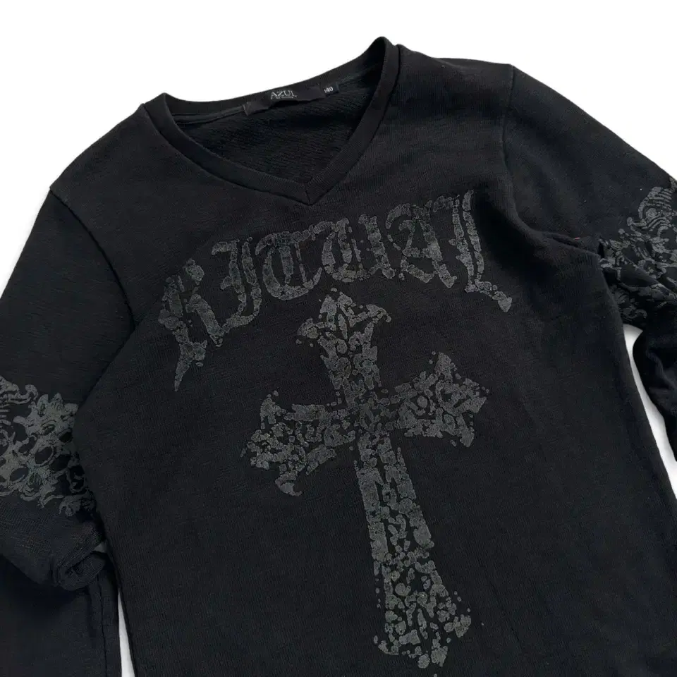 vintage gothic cross print sweatshirt