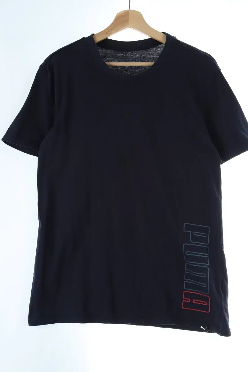 (M) Puma Short-Sleeved T-Shirt Navy Old School Print Basic Fit-DB13