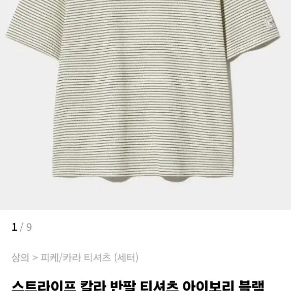 세터 Stripe Collar 티셔츠 아이보리