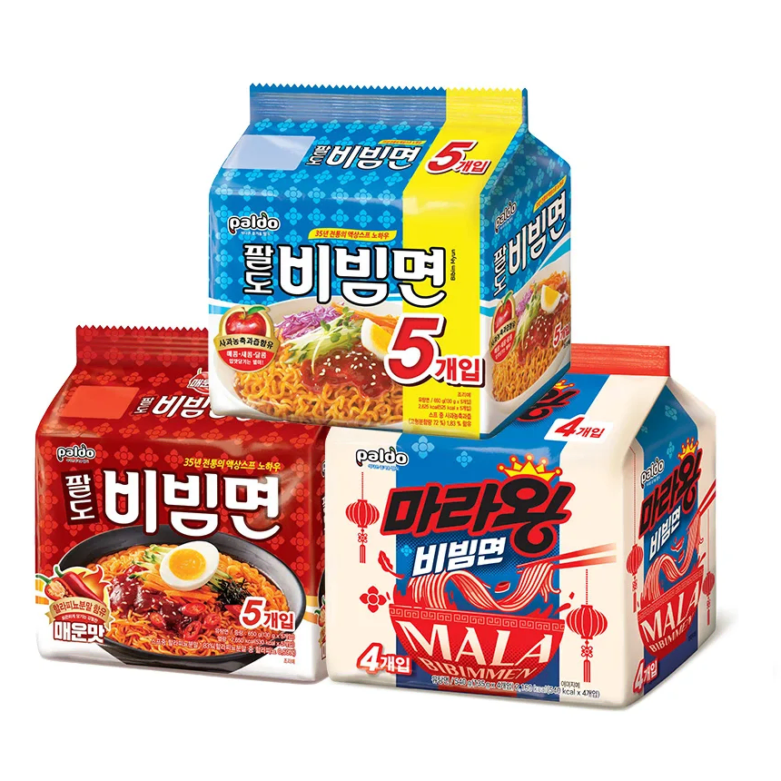 무료배송-팔도 비빔면 삼총사 (비빔면5개 + 매운맛 5개 +마라왕 4개)