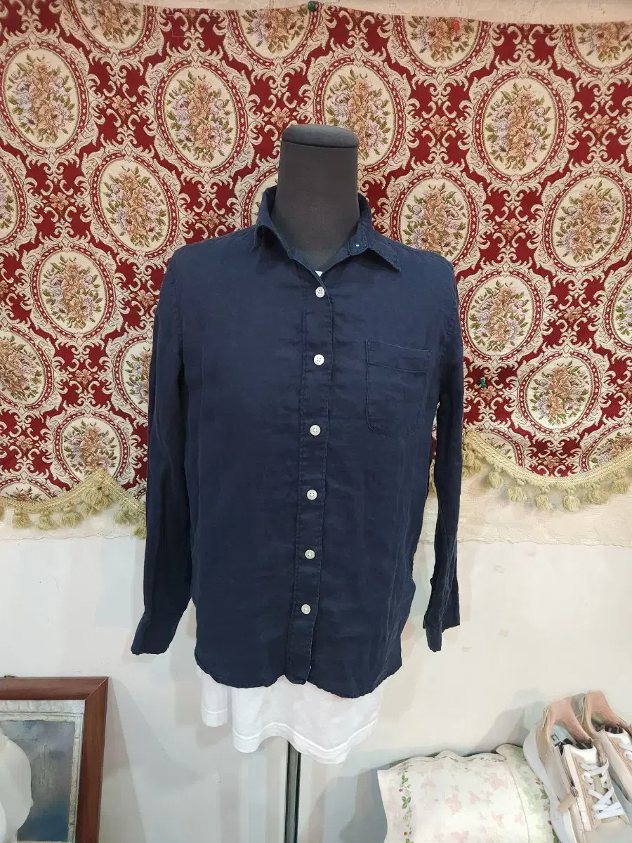 MUJI Navy Linen Shirt