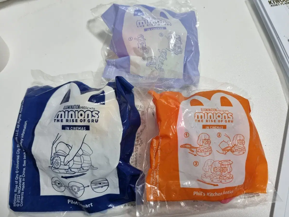 3 McDonald's Minion Minicar Snacks