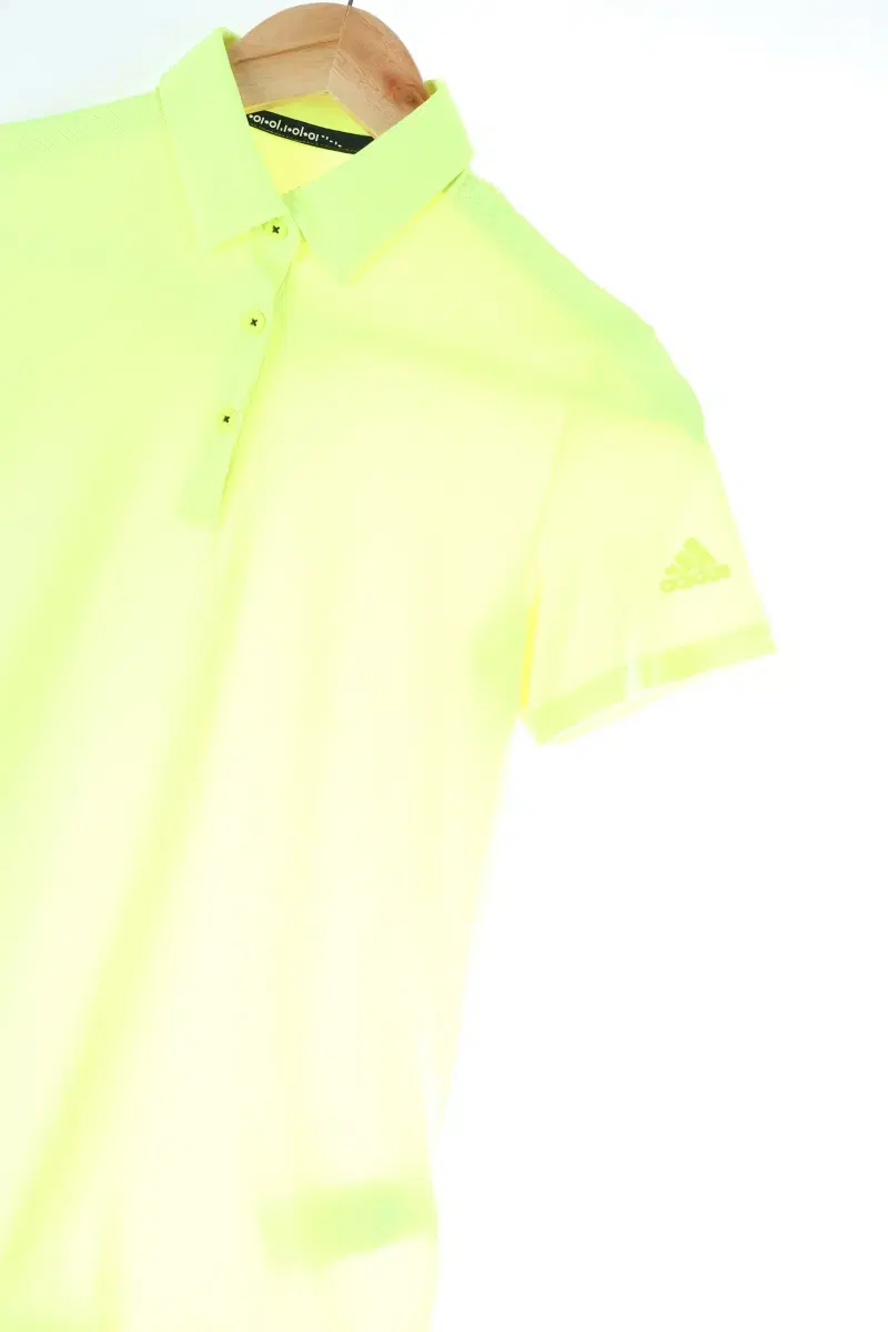 W(XS) Adidas Short Sleeve kara T-Shirt Fluorescent Yellow Functional Slim Fit-DC17