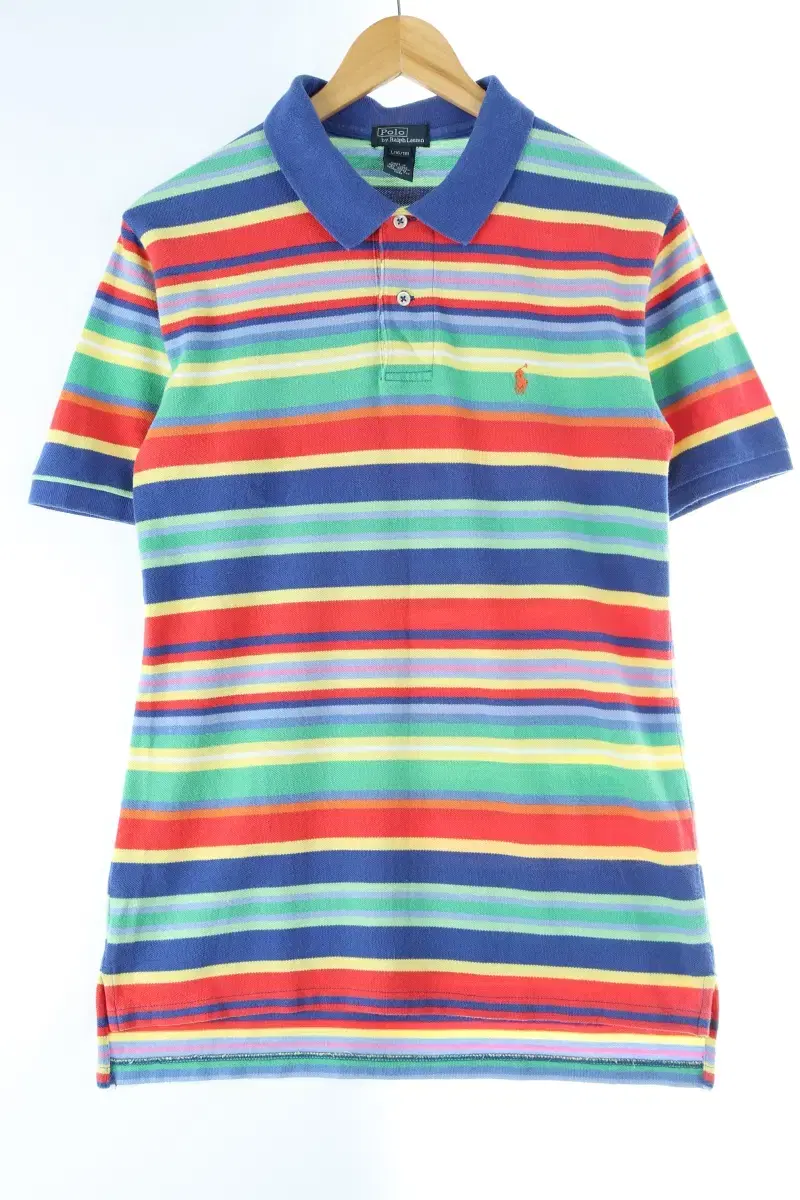 (M-L) Polo Ralph Lauren Short Sleeve kara T-shirt Stripe Colormix-DC1A