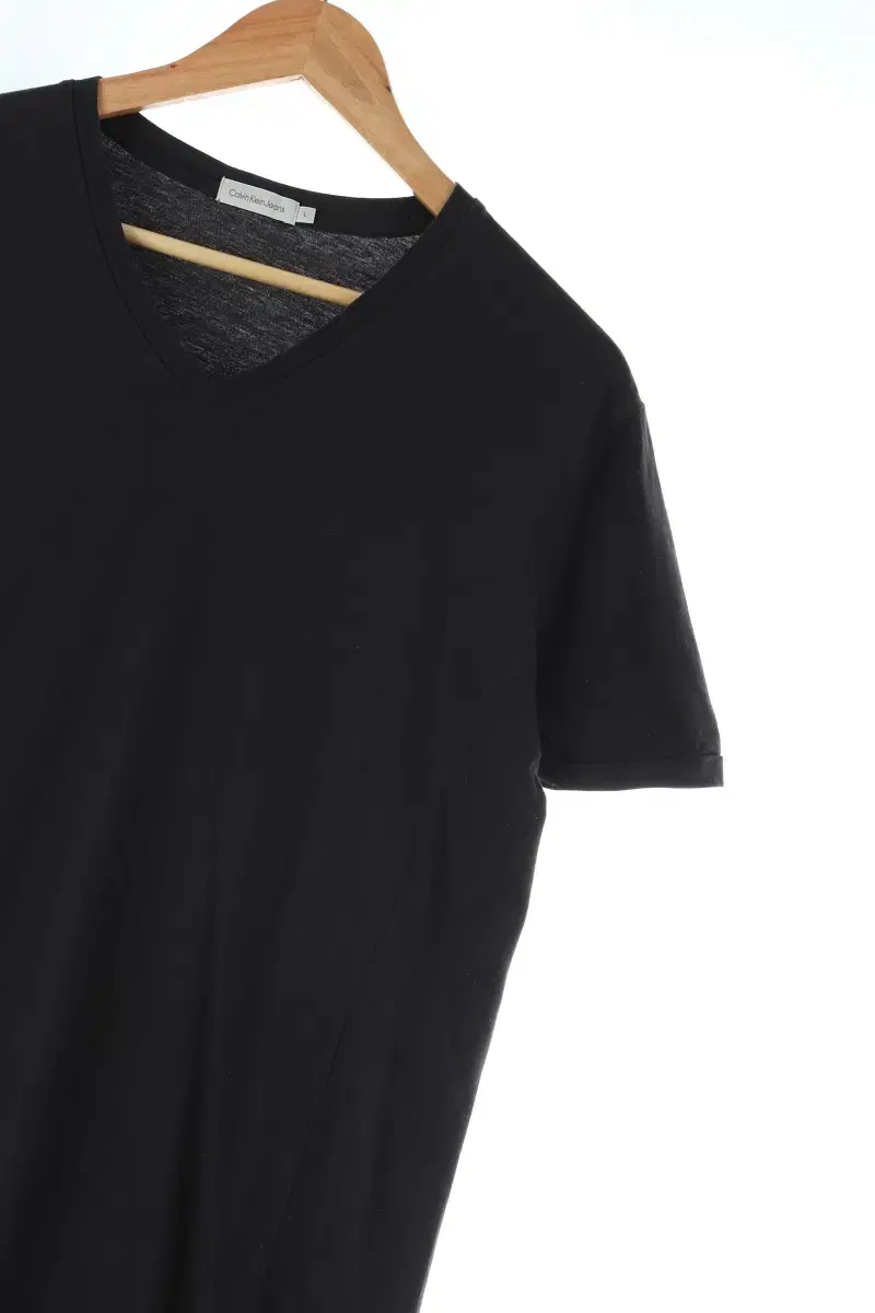 (L) Calvin Klein Vahn T-Shirt Black Cotton Solid Old School-DB10