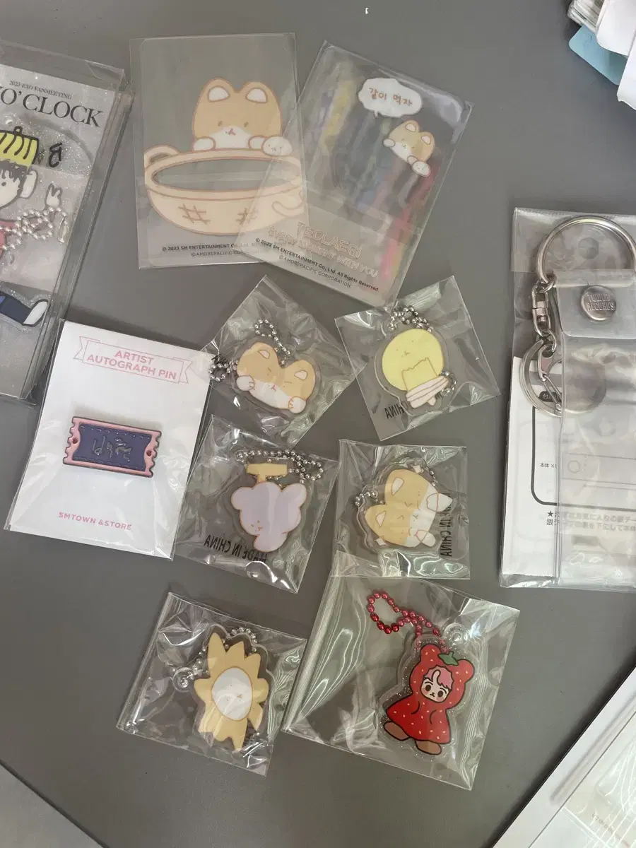 Teolaegi acrylic keyrings, clear photocards sold individually