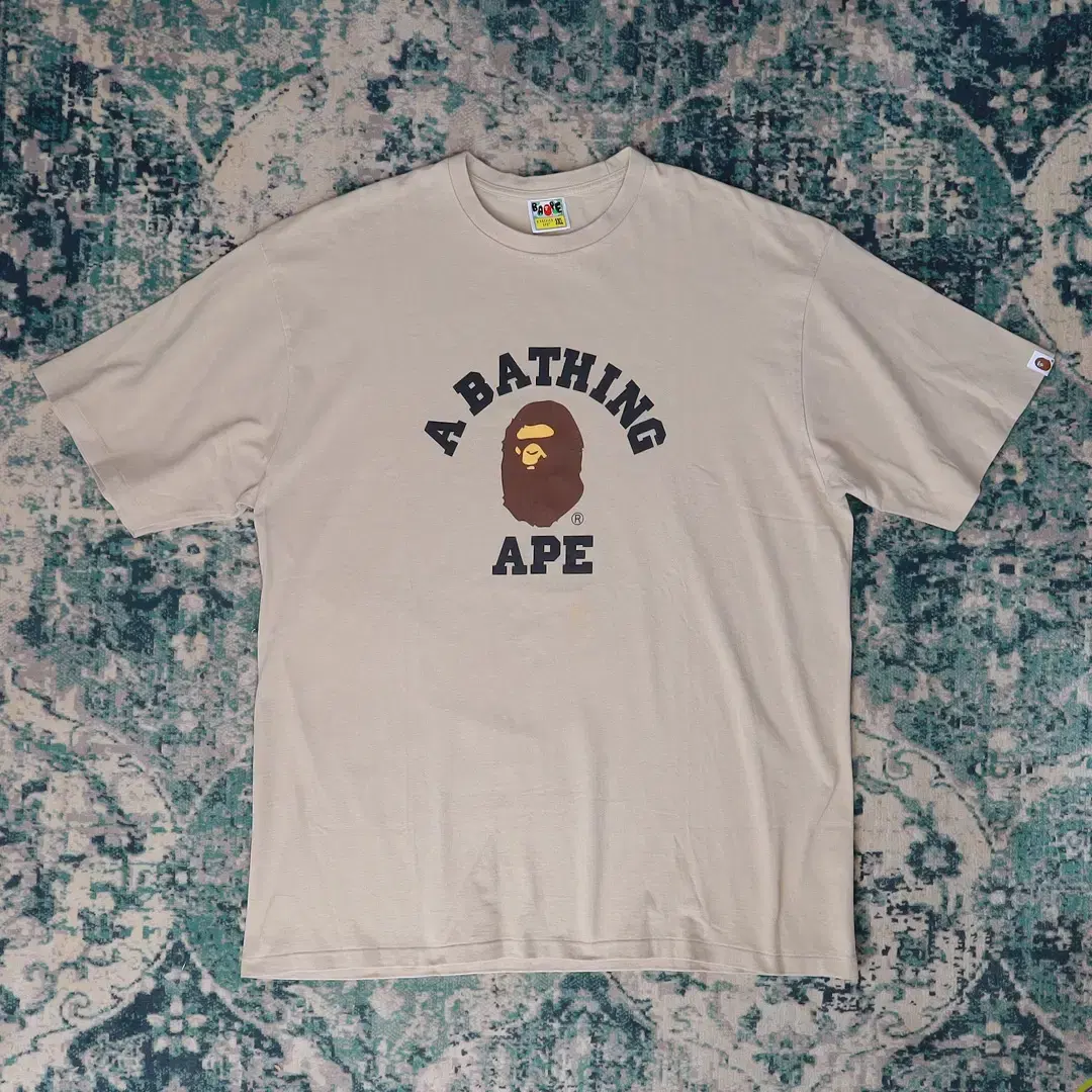 Bape 베이프 컬리지 티셔츠 베이지 브라운 3XL