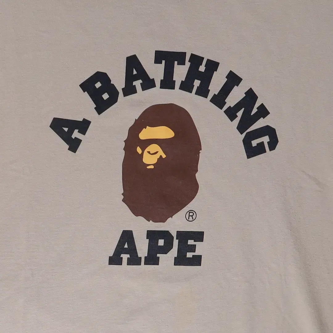 Bape 베이프 컬리지 티셔츠 베이지 브라운 3XL