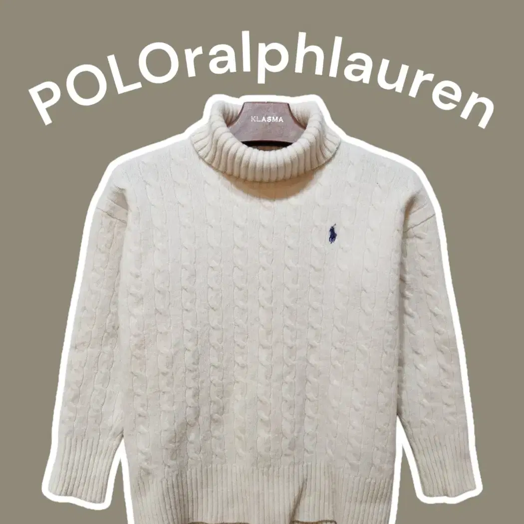 [L]POLOralphlauren 폴로랄프로렌 목폴라 캐시미어 케이블니트