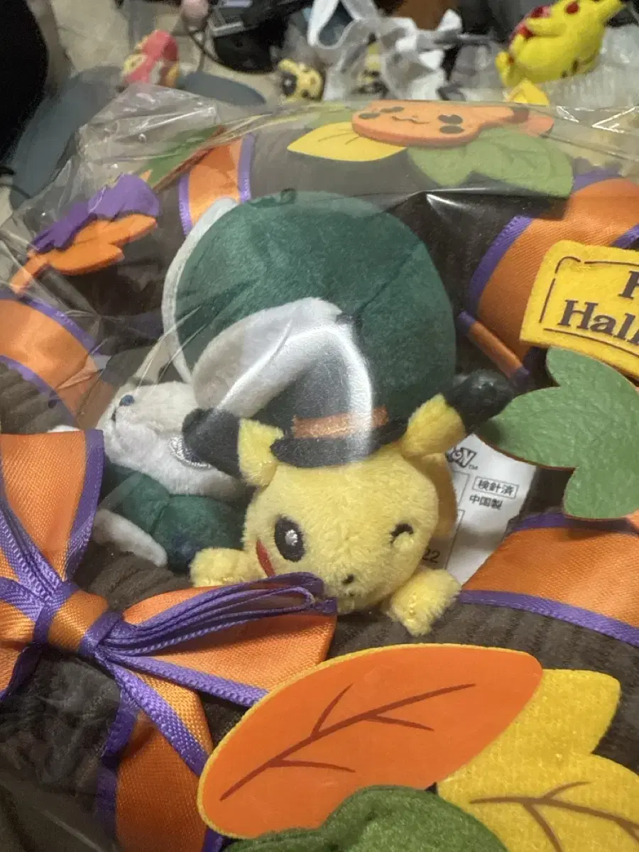 Pikachu doll Halloween Wreath