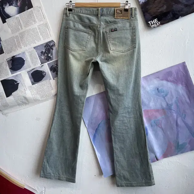 POLO JEANS 폴로 진스 옐로워싱 로우라이즈 부츠컷 데님팬츠