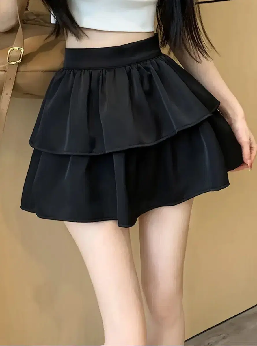 Abby Kangkang Pleated Miniskirt Black